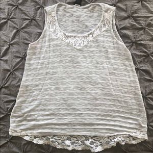 Torrid Gray & White Stripe Tank